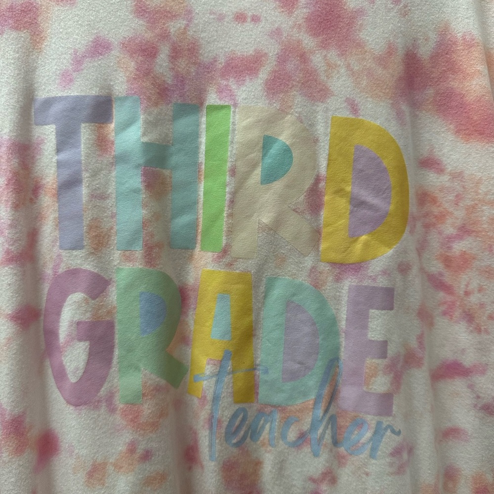 Colorful Tie-Dye Third Grade Teacher Shirt